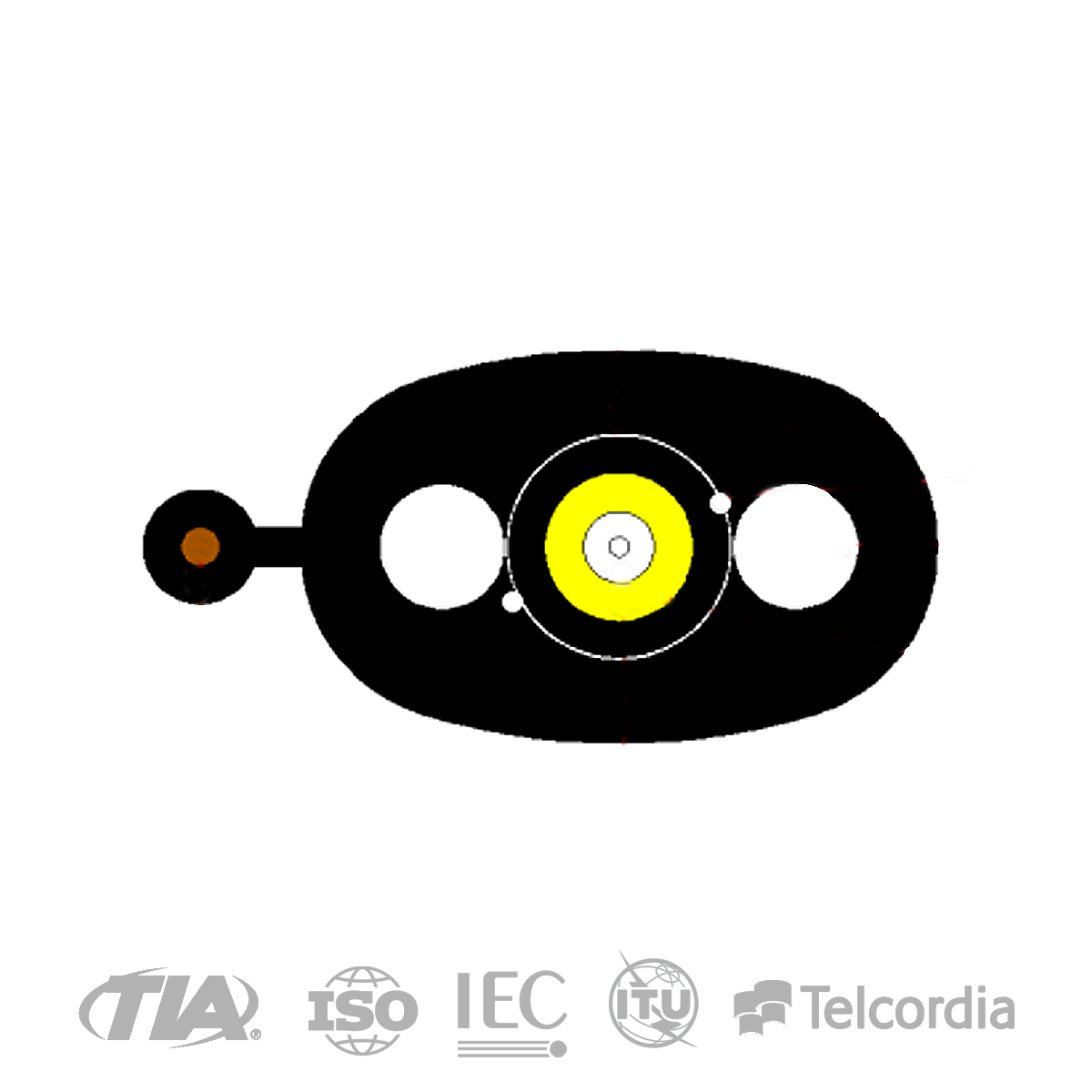 Hybrid Cable Fiber And Power – 4.5×9.8mm For FTTH